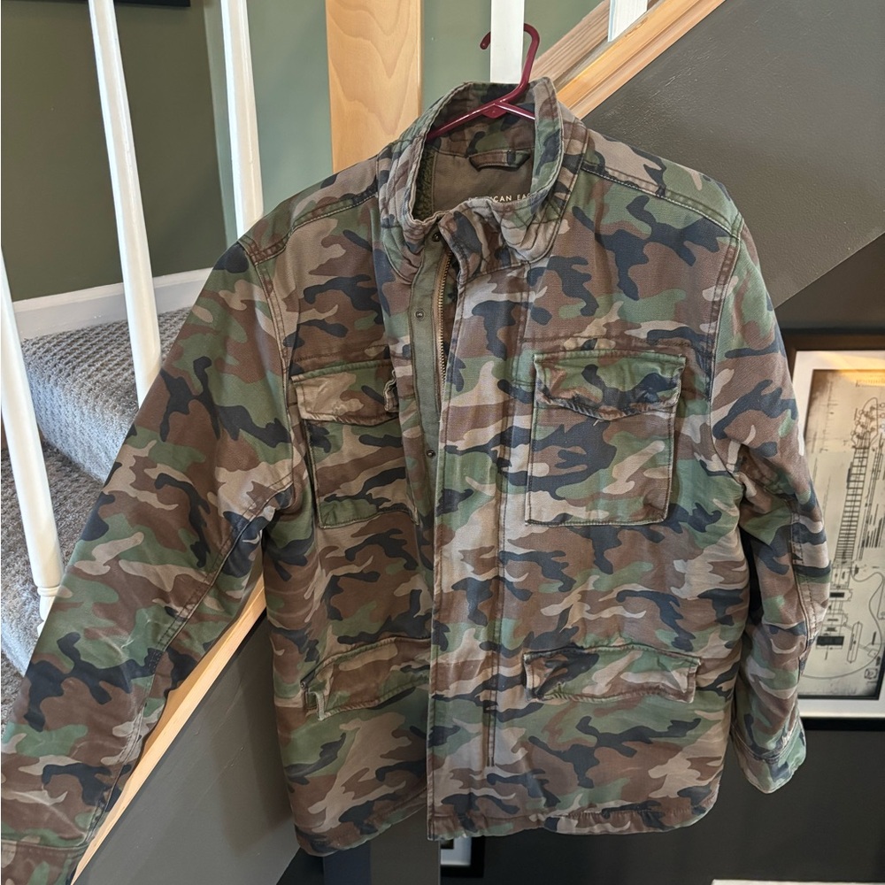 American Eagle Outfitters Men's Green Camouflage Field Jacket